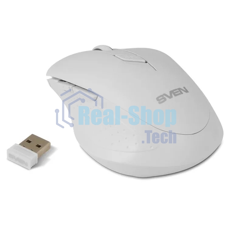 Мышь беспроводная SVEN RX-425W белый, 1600 dpi, радиоканал, USB, кнопки - 6