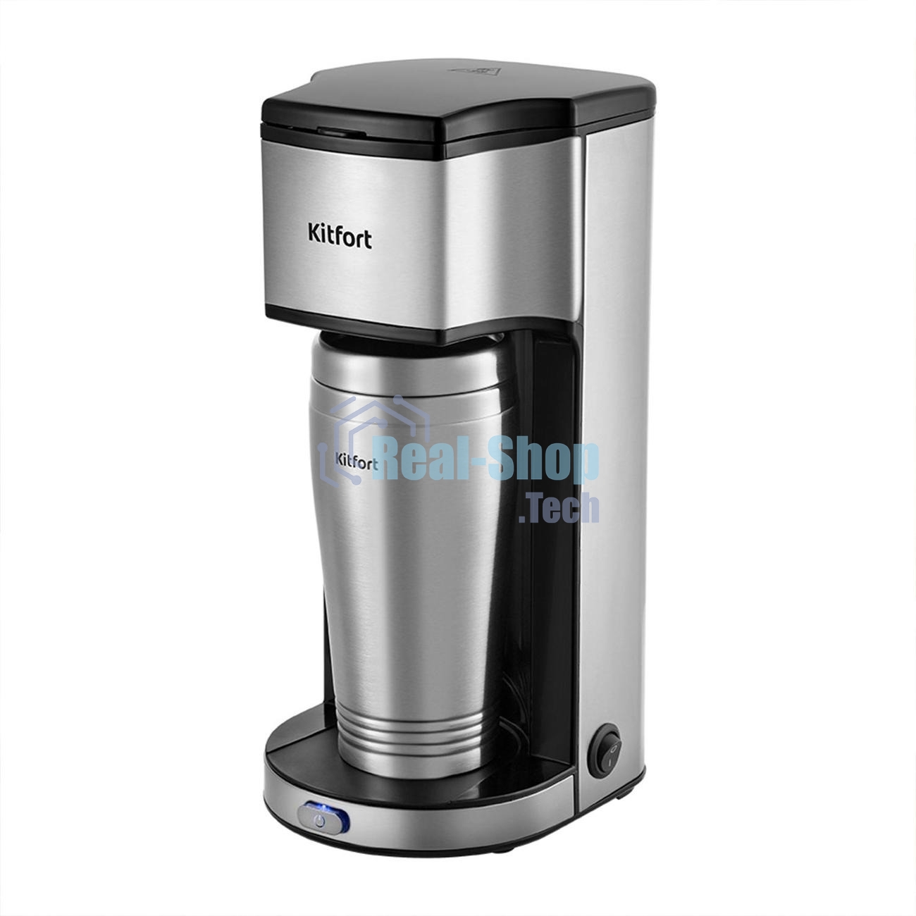 Кофеварка капельная Kitfort КТ-7367 серебристый, исп. кофе - молотый, 0.43 л, 650 Вт