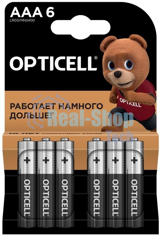 Элемент питания алкалиновый AAA/LR03 (блист. 6шт) Basic Opticell 5051007