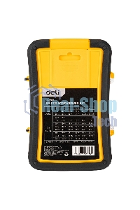 Набор прецизионных отвертокDeli DL3565 65 предметов Материал бит Cr-v. Пластиковый кейс.