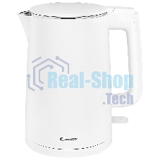 Чайник электрический Candy CK-102 1.5л. 2200Вт белый корпус: нерж.сталь/пластик