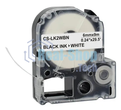 Картридж ленточный Cactus CS-LK2WBN черный, 6мм, 9м для Epson LW300/LW400/LW700/LW600P/LW1000P/K400/Z700/Z900