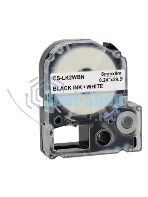 Картридж ленточный Cactus CS-LK2WBN черный, 6мм, 9м для Epson LW300/LW400/LW700/LW600P/LW1000P/K400/Z700/Z900