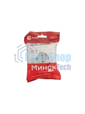 Розетка EKF Минск ERR16-028-100-USB 1-местная СП с/з с защитными шторками 16А белая с USB 1А
