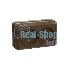 Розетка 2-м ОП Октава 10А IP20 без заземл. дуб ИЭК ERO20-K04-10-DC