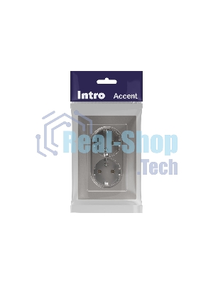 Розетка Intro Accent 6-205-09 двойн. 2X2P+E Schuko 16А-250В IP20 СУ AL/CU титан Б0063500