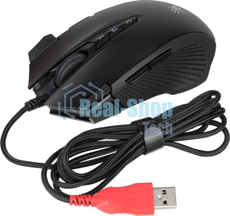 Мышь проводная A4Tech Bloody J90s черный, 8000 dpi, USB, кнопки - 12