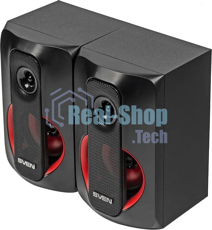 Колонки SVEN AC MS -304, черный Акустическая система, беспроводная передача сигнала по Bluetooth, суммарная мощность (RMS), Вт - 40, выходная мощность (RMS), Вт - сабвуфер: 20, сателлиты: 20 (2 х10), частотный диапазон, Гц - сабвуфер: 40 – 150, сателлиты: 150 – 20 000, размеры динамиков, мм - сабвуфер: O 128, воспроизведение с USB flash и SD card памяти, встроенное FM-радио, LED-дисплей, пульт ДУ, материал корпуса сабвуфера и сателлитов – дерево (MDF).