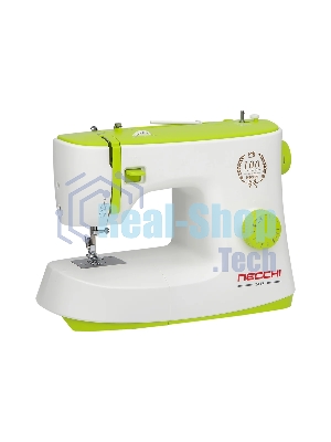 Швейная машина Necchi 2417 белый/салатовый, электромеханическая, вертикальный качающийся, 17 операций, петля полуавтомат