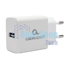 Сетевое зарядное устройство Cablexpert MP3A-PC-38 100/220V - 5V USB 1 порт, 2A, белый
