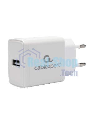 Сетевое зарядное устройство Cablexpert MP3A-PC-38 100/220V - 5V USB 1 порт, 2A, белый