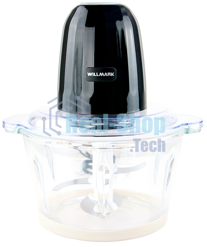 Измельчитель Willmark WMC-7088 (500Вт., стекл. чаша 2л., двойн. лезвия., рез. основание) черный