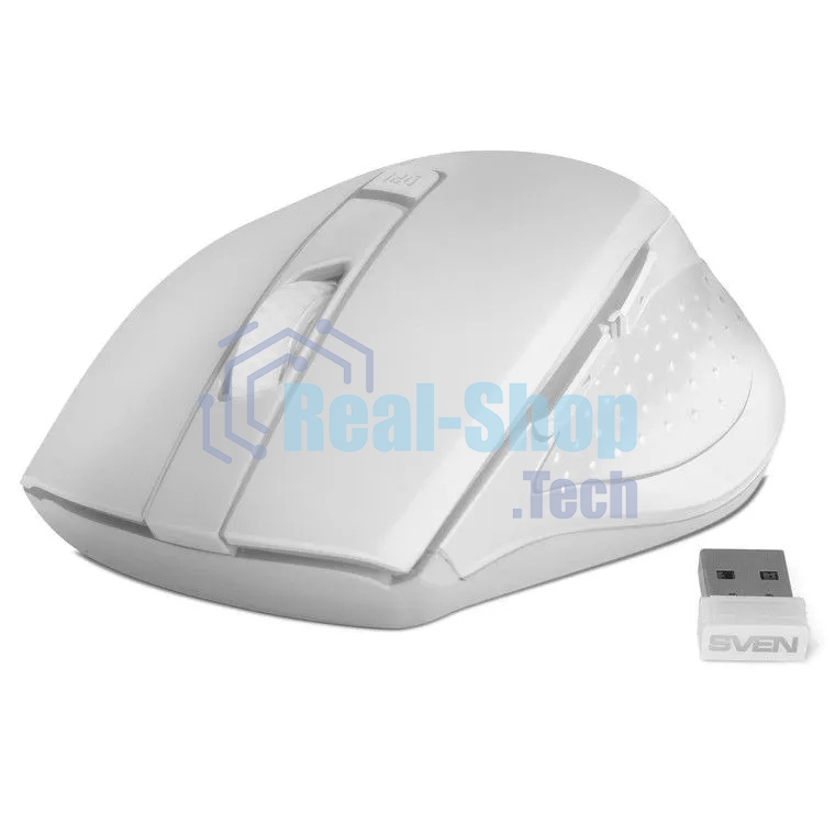 Мышь беспроводная SVEN RX-425W белый, 1600 dpi, радиоканал, USB, кнопки - 6
