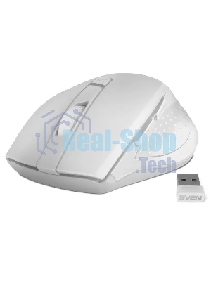 Мышь беспроводная SVEN RX-425W белый, 1600 dpi, радиоканал, USB, кнопки - 6