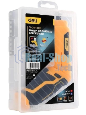 Отвертка аккумуляторная Deli DL-DP04-E2B1 (3,6В, 1,5А*ч, 3Нм, набор бит 10 шт, пласт. кейс)