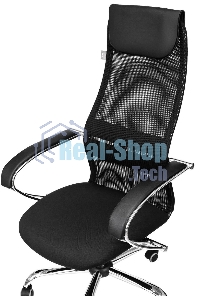 Кресло руководителя Бюрократ CH-607SL TW-01 Neo Black черный, сетка/ткань с подголов. на колес. металл хром