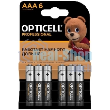 Элемент питания алкалиновый AAA/LR03 (блист. 6шт) Professional Opticell 5052004