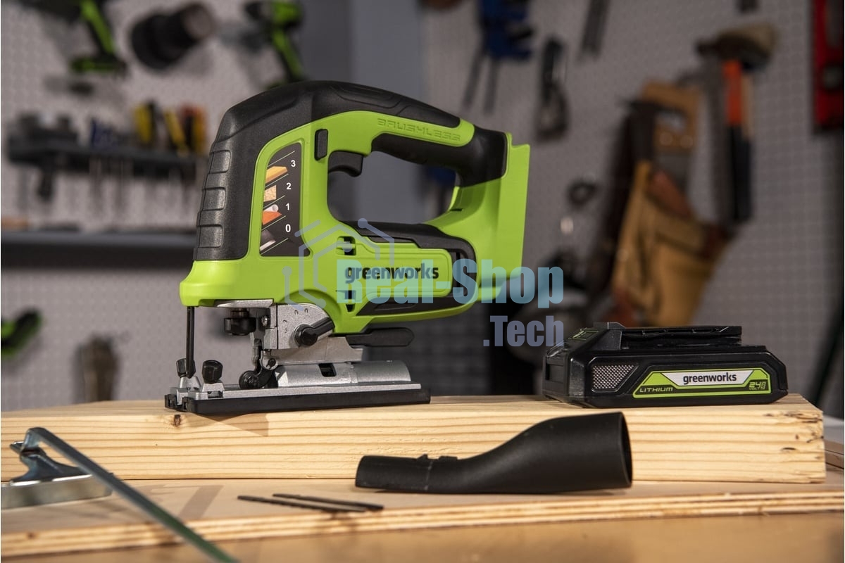 Лобзик электрический аккумуляторный GreenWorks GD24JS, 24V, бесщеточный без АКБ и ЗУ