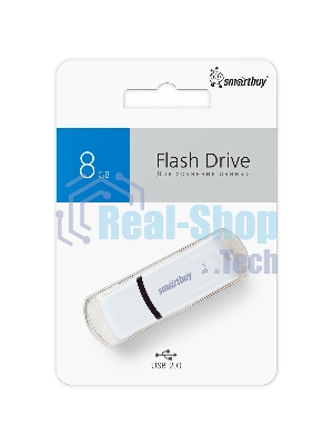 Флешка USB Smartbuy Paean (SB8GBPN-W), 8Gb, USB 2.0, R/W 15/5, белый