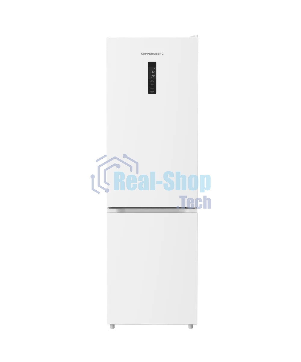 Холодильник Kuppersberg RFCN 2013 WG белое стекло двухкамерный 240/95л морозилка снизу, No Frost
