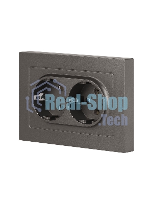 Розетка Intro Accent 6-205-09 двойн. 2X2P+E Schuko 16А-250В IP20 СУ AL/CU титан Б0063500