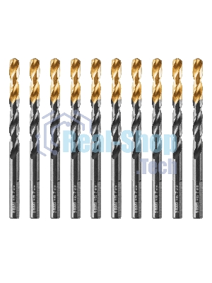 Сверло по металлу Denzel 7 мм, HSS-Tin, Golden Tip, 10 шт.