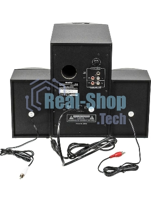 Колонки SVEN AC MS -304, черный Акустическая система, беспроводная передача сигнала по Bluetooth, суммарная мощность (RMS), Вт - 40, выходная мощность (RMS), Вт - сабвуфер: 20, сателлиты: 20 (2 х10), частотный диапазон, Гц - сабвуфер: 40 – 150, сателлиты: 150 – 20 000, размеры динамиков, мм - сабвуфер: O 128, воспроизведение с USB flash и SD card памяти, встроенное FM-радио, LED-дисплей, пульт ДУ, материал корпуса сабвуфера и сателлитов – дерево (MDF).