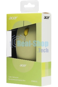 Мышь беспроводная Acer OMR205 зеленый/желтый, 1200 dpi, радиоканал, USB, кнопки - 3