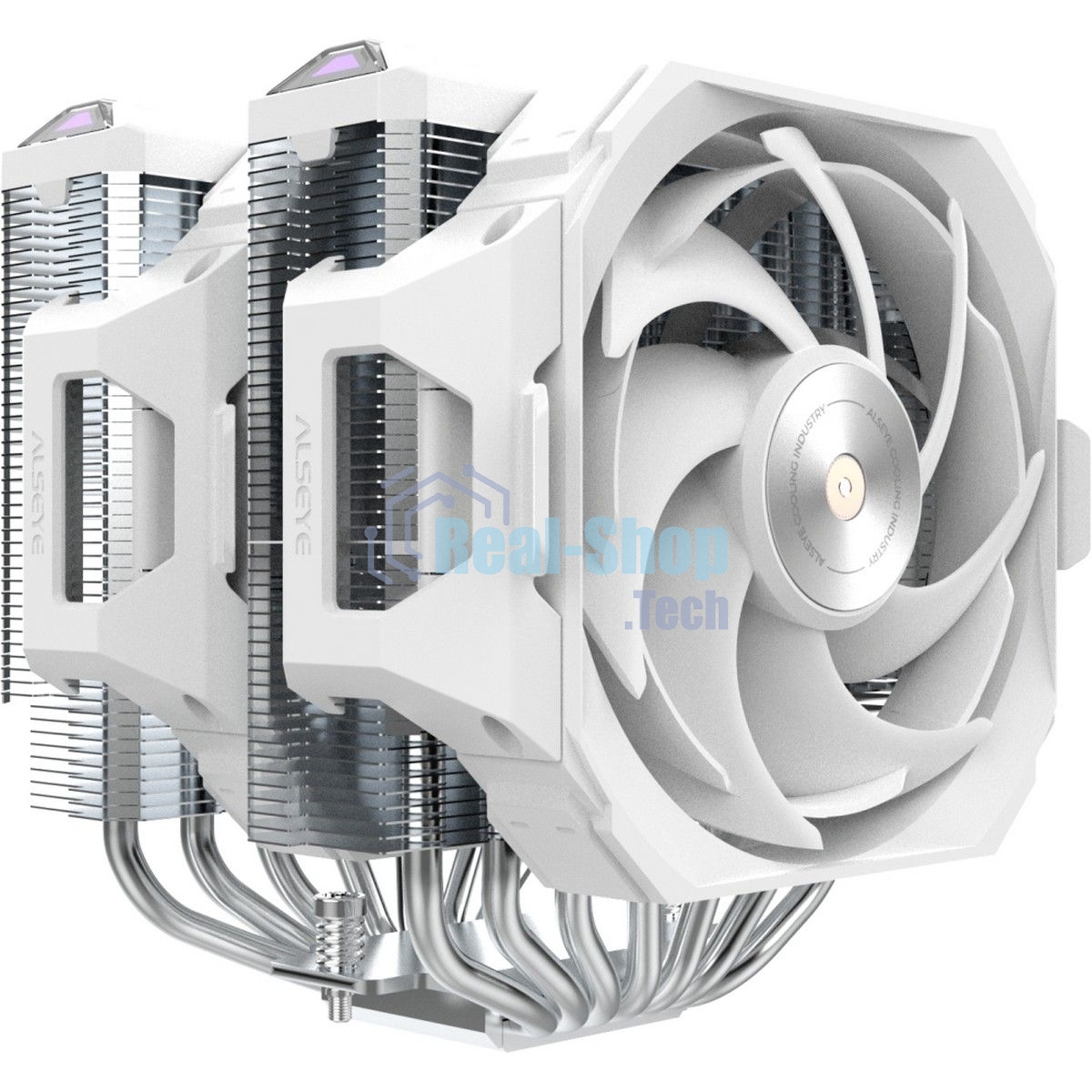 Кулер для процессора Alseye W700-W(USA) белый, 120 мм, алюминий/медь, 2200 об/мин, 35.3 дБ, 4 pin, 230 Вт, 159 мм