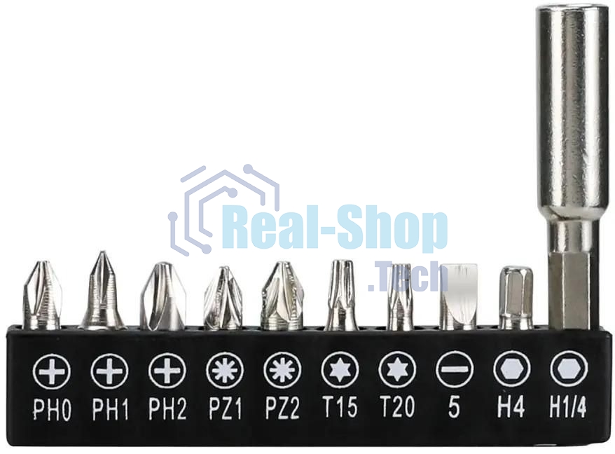 Отвертка аккумуляторная Deli DL-DP04-E2B1 (3,6В, 1,5А*ч, 3Нм, набор бит 10 шт, пласт. кейс)