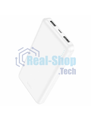 Портативный аккумулятор Hoco J100 High-ranking 10000mAh 2.1A 2xUSB-A белый (J100 HIGH-RANKING WHITE)