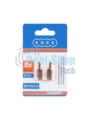 Бита EDGE by PATRIOT T10, сталь S2, длина 25 мм, 2шт в блистере