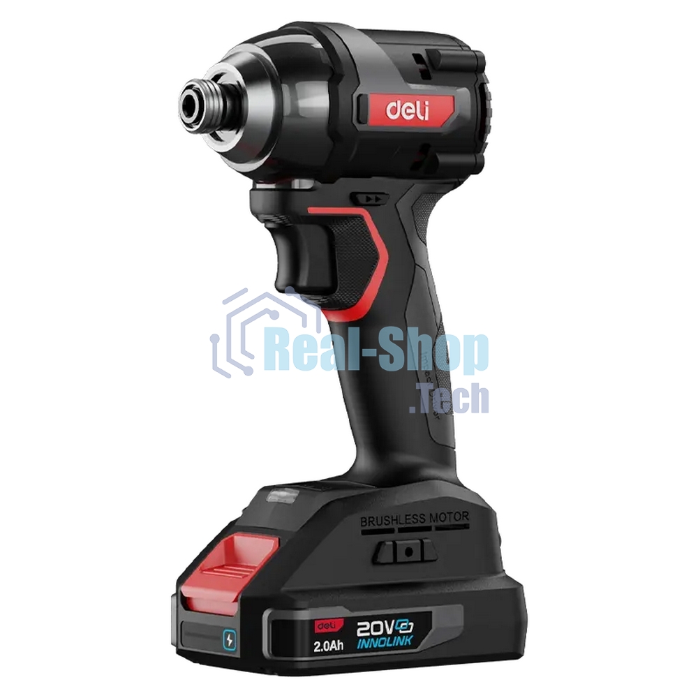 Винтоверт ударный аккумуляторный Deli DE-QZ20-1D2 (2АКБ*2А·ч + ЗУ, 20V, 200Нм, 0-3600об/мин, 0-3600уд/мин, сумка)