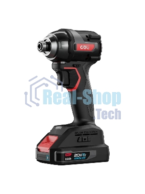 Винтоверт ударный аккумуляторный Deli DE-QZ20-1D2 (2АКБ*2А·ч + ЗУ, 20V, 200Нм, 0-3600об/мин, 0-3600уд/мин, сумка)