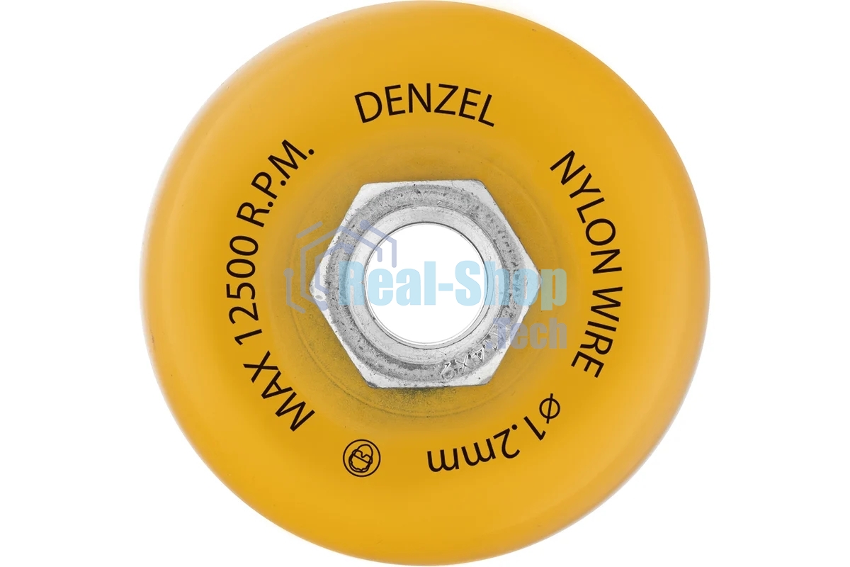 Щетка для УШМ Denzel 75 мм, чашка, нейлоновая щетина, М14