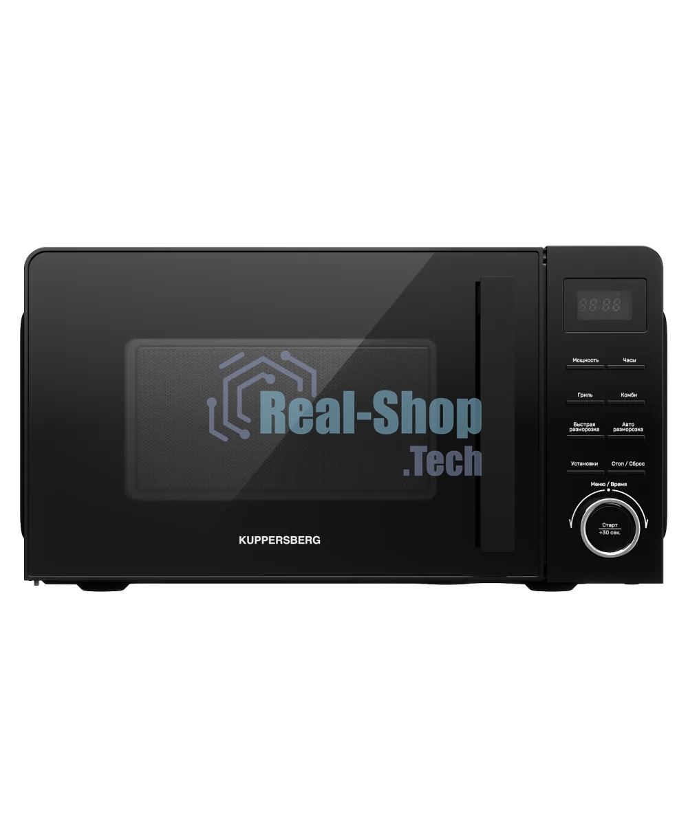 Микроволновая печь Kuppersberg TMW 202 B, High-Tech, отдельностоящая, объем 20 л, 10 уровней мощности, 11 автоматических программ, кварцевый гриль, таймер, поворотное/кнопочное управление, мощность 700 Вт, поворотный стол, черный
