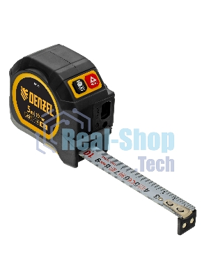 Лазерный дальномер с рулеткой Denzel LT-40, 5м x 19 мм, дальномер 40м, автомат. фиксация