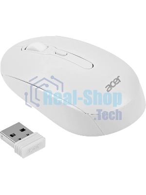 Мышь беспроводная Acer OMR308 белый, 1600 dpi, радиоканал, Bluetooth, USB, кнопки - 4