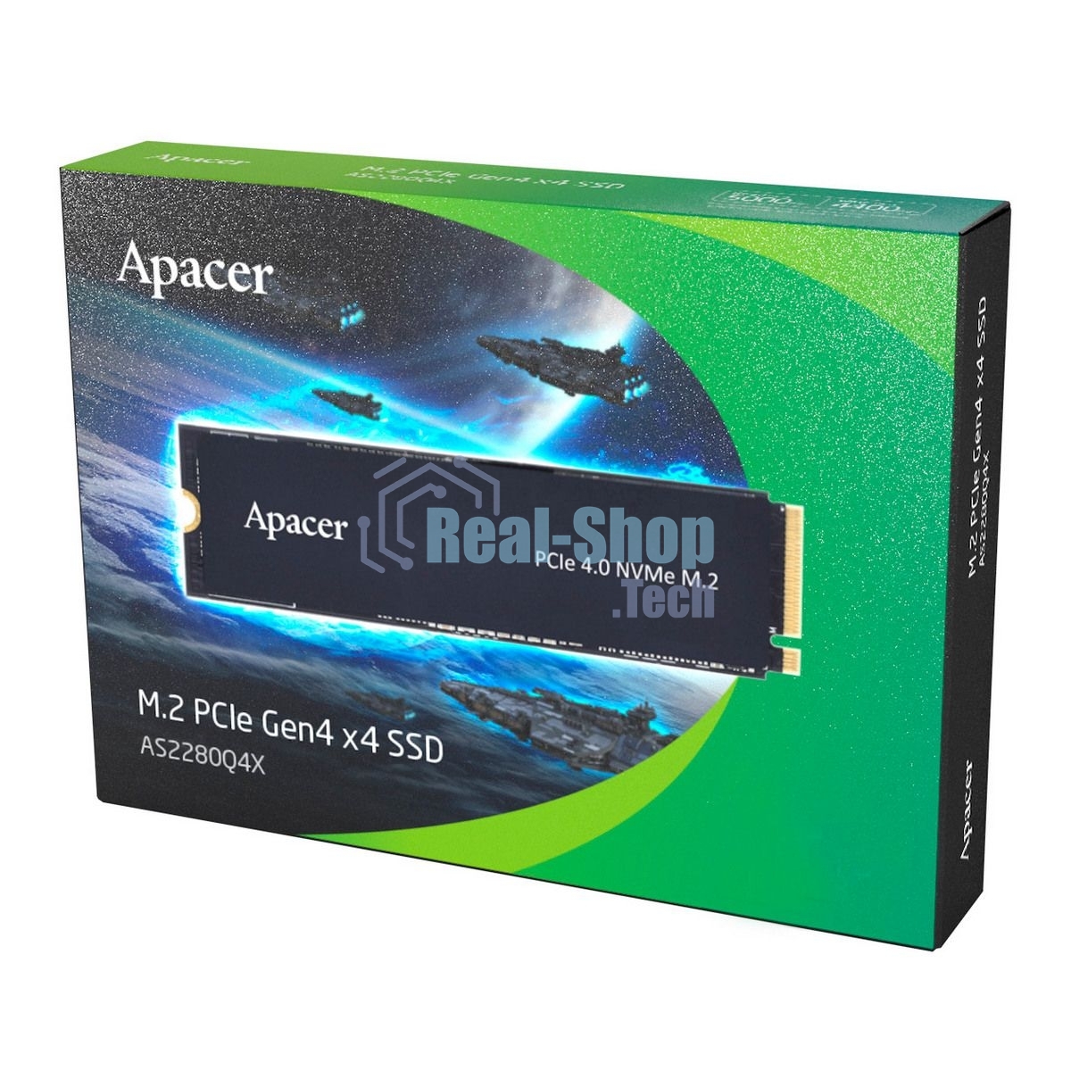 Накопитель SSD Apacer 1Tb, DIMM M.2 2280, PCIe 4.0 x4, NVMe 1.4, R/W 5000/4400, с радиатором