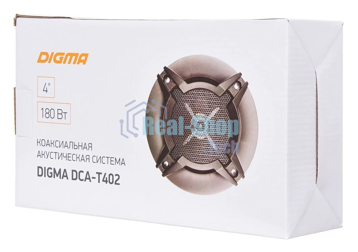 Колонки автомобильные Digma DCA-T402 180Вт 86дБ 4Ом 10см (4дюйм) (ком.:2кол.) коаксиальные двухполосные