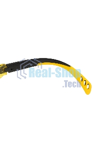 Очки защитные открытые Denzel поликарбонатные, увеличенная желтая линза, регулируемые дужки