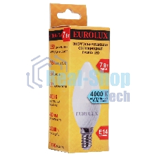 Лампа светодиодная EUROLUX LL-E-C37-7W-230-4K-E14 свеча