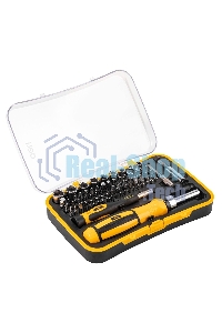 Набор прецизионных отвертокDeli DL3565 65 предметов Материал бит Cr-v. Пластиковый кейс.