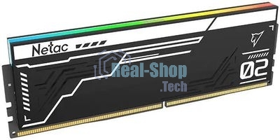 Оперативная память Netac Shadow II RGB, DDR5, 32GB (2x16GB), 7600 MHz, CL36, с радиатором, чёрный, RGB