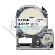Картридж ленточный Cactus CS-LK3WBN черный шрифт, белый фон (9 мм, 9 м) для Epson LW300/LW400/LW700/LW600P/LW1000P/K400/Z700/Z900