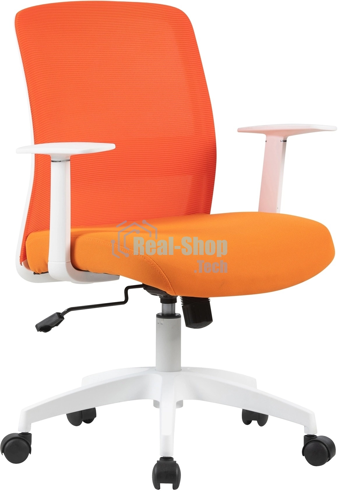Кресло компьютерное Cactus CS-WMC333-OR оранжевый, сиденье оранжевый, сетка/ткань, низк. спин. крестов. пластик, пластик белый