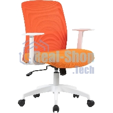 Кресло компьютерное Cactus CS-WMC333-OR оранжевый, сиденье оранжевый, сетка/ткань, низк. спин. крестов. пластик, пластик белый