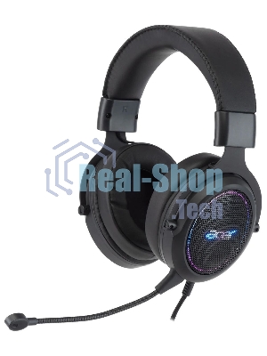 Гарнитура Acer AHW120 чёрный, проводная, USB, подсветка