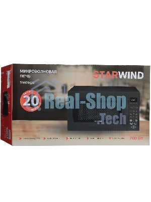 Микроволновая печь Starwind SMW4420 черный, 20 л, 700 Вт, переключатели - кнопки