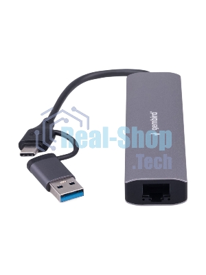 Док-станция Gembird UHB-D7, USB Type-C + USB, 3хUSB3.1, Type-C, RJ45, USB